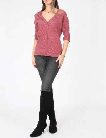 Bluza Bershka, roz pudra inchis