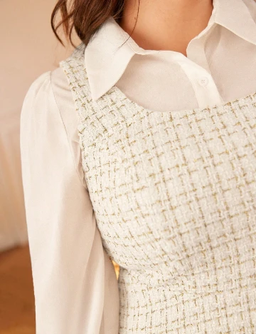 Rochie scurta SHEIN CURVE, ecru