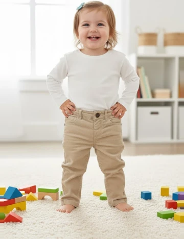 Pantaloni Zara, crem