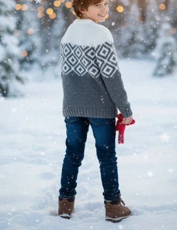 Pulover Zara, alb/gri