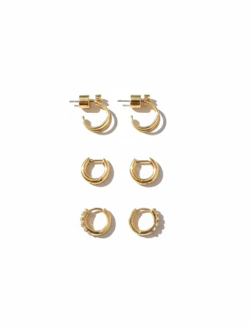 Set Cercei 3 perechi Zara, auriu