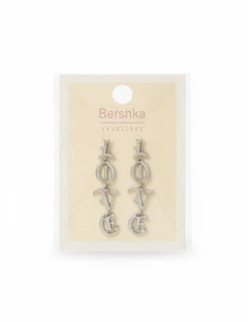 Cercei Bershka, argintiu