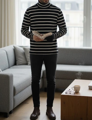 Bluza Zara, negru/alb