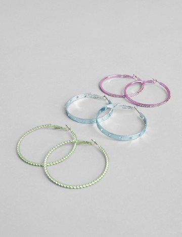 
						Set Cercei 3 perechi Bershka, mix culori