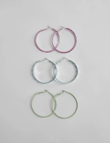 Set Cercei 3 perechi Bershka, mix culori