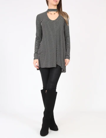 Bluza Bershka, alb/negru