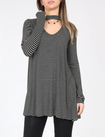 Bluza Bershka, alb/negru