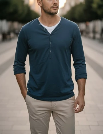 Bluza Bershka, albastru Albastru