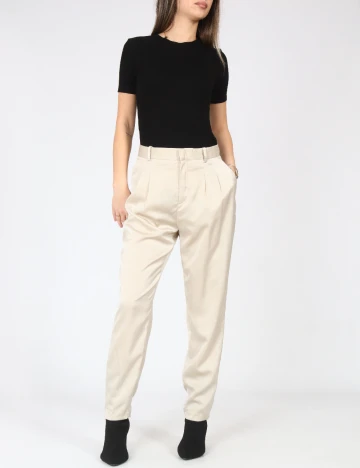 Pantaloni Zara, crem