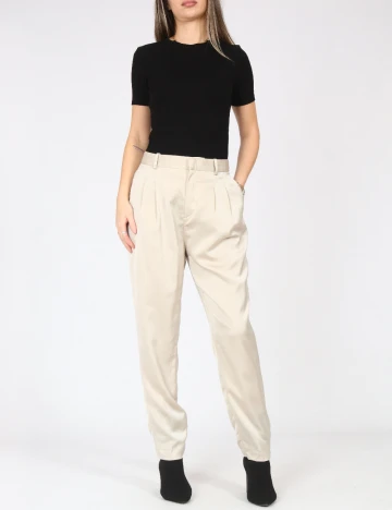 Pantaloni Zara, crem