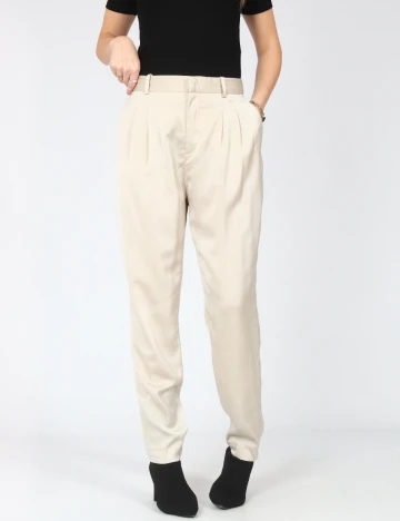 Pantaloni Zara, crem