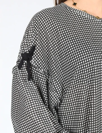 Bluza Oversize Zara, alb/negru