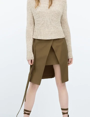 Fusta Zara, kaki Verde