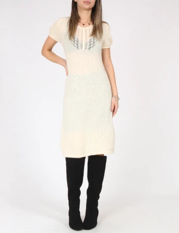 Rochie medie Zara, ecru Alb