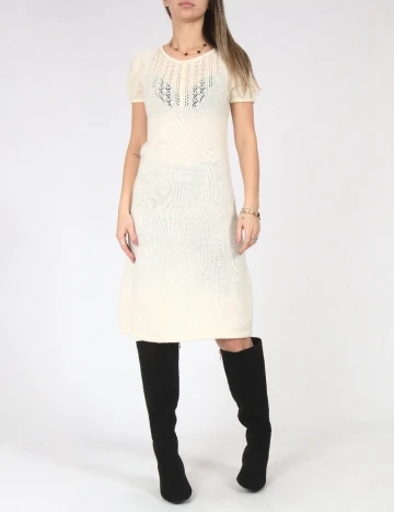 Rochie medie Zara, ecru Alb