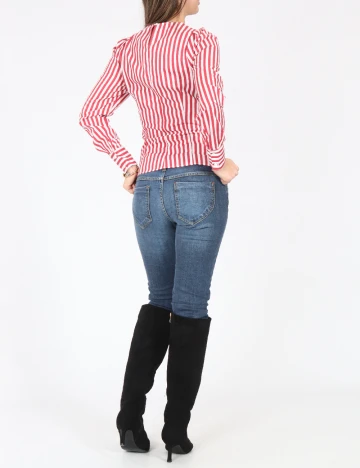 Bluza Bershka, rosu/alb