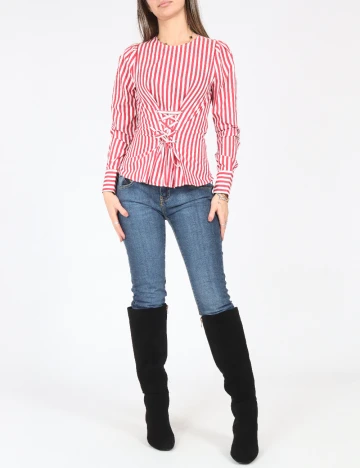 Bluza Bershka, rosu/alb