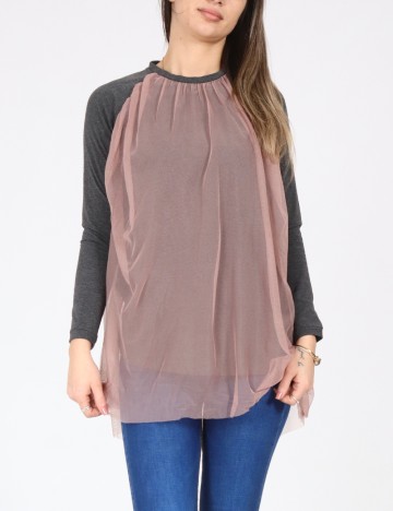 Bluza Zara, gri/roz