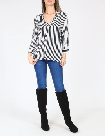 Bluza Bershka, alb/negru