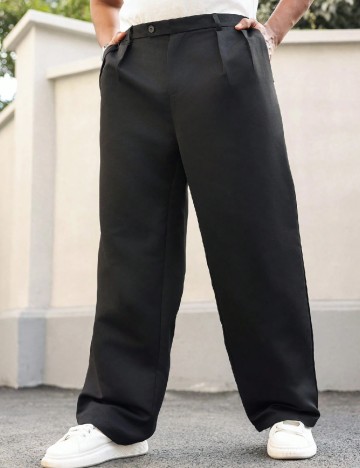 Pantaloni SHEIN Plus Size Men, negru