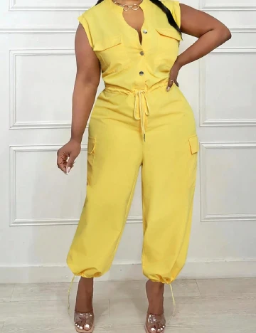 Salopeta SHEIN CURVE, galben