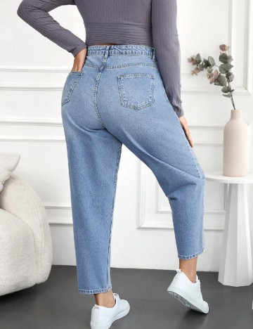 Blugi Zaroli Plus Size, albastru