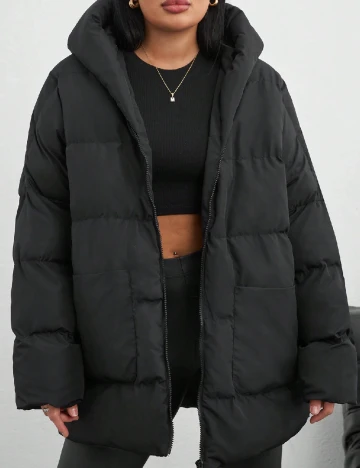 Geaca Oversize SHEIN, negru
