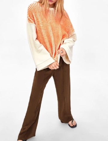 Bluza Zara, crem/portocaliu