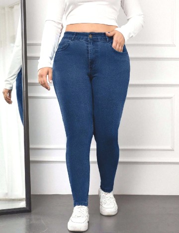 
						Blugi SHEIN CURVE, albastru