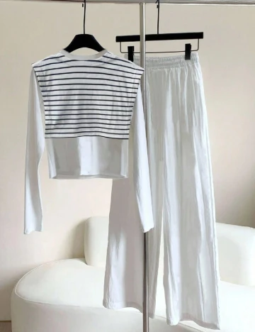 Compleu SHEIN, alb/negru Alb