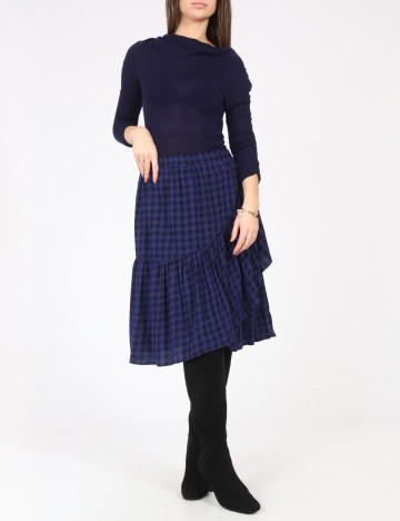 Fusta Zara, albastru/negru