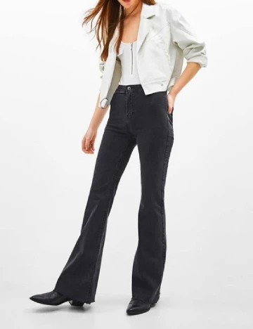 Blugi Bershka, gri inchis