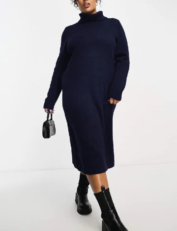 Rochie medie Only Carmakoma, bleumarin