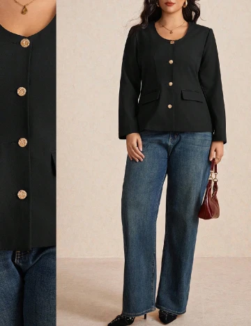 Sacou SHEIN CURVE, negru Negru