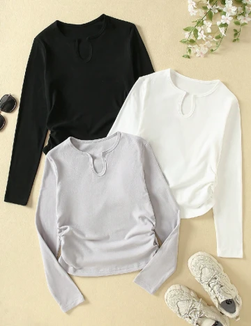 Set bluze 3 bucati Shein Kids, mix culori