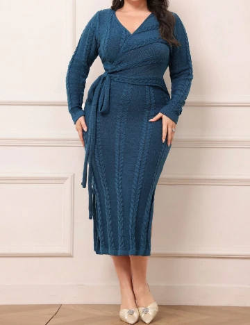 Rochie medie SHEIN CURVE, turcoaz