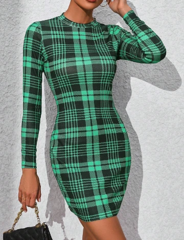 Rochie scurta SHEIN, verde/negru Verde