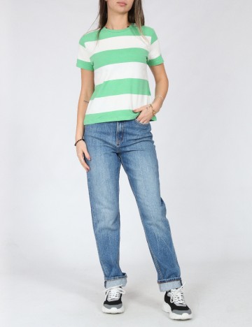 Tricou Jacqueline de Yong, verde/alb
