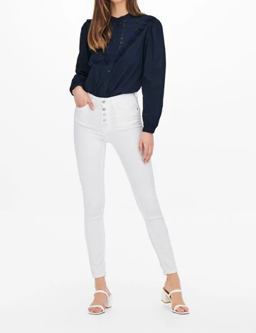 Blugi Jacqueline de Yong, alb Alb