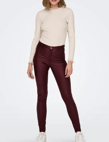 Pantaloni Only, visiniu Rosu