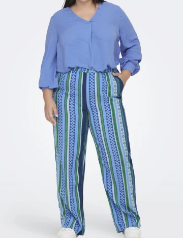 Pantaloni Only Carmakoma, albastru Albastru