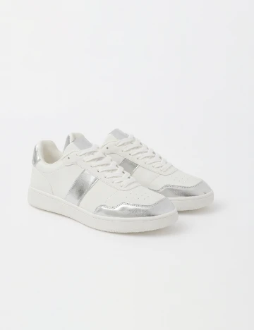 Adidasi C&A, alb/argintiu Alb