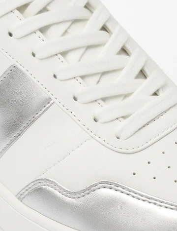 Adidasi C&A, alb/argintiu Alb