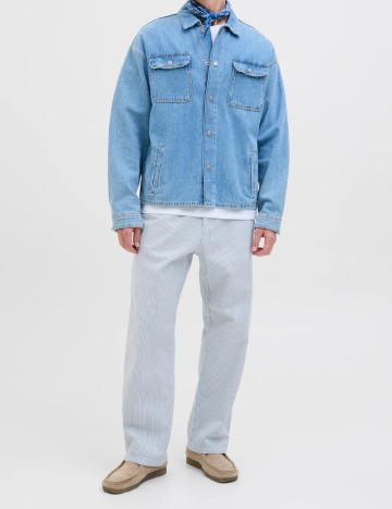 
						Pantaloni Jack&Jones, albastru/alb