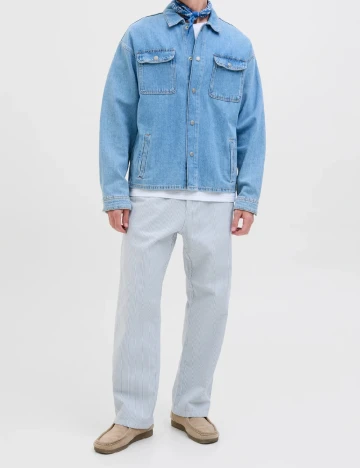 Pantaloni Jack&Jones, albastru/alb