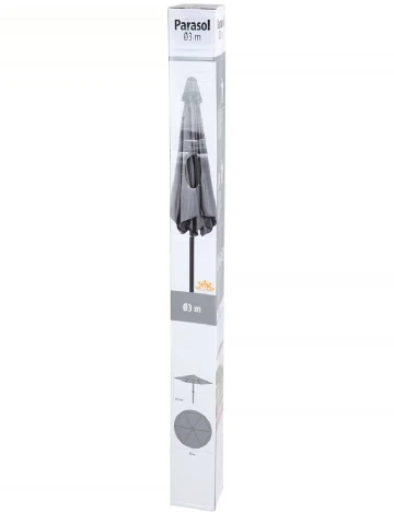 Umbrelă de grădină Ø 3 m Schou, gri