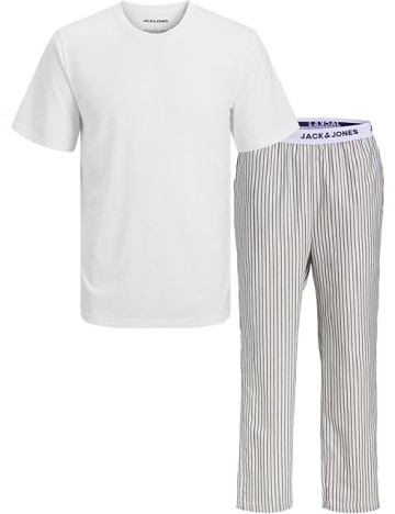 
						Pijama Jack&Jones, alb