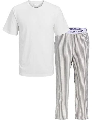 Pijama Jack&Jones, alb