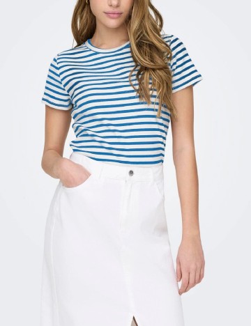 
						Tricou Jacqueline de Yong, albastru/alb