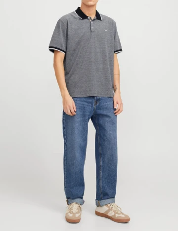 Tricou Jack&Jones, bleumarin/alb
